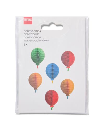 6 mini décorations autocollantes en papier alvéolé 4.5cm ballon - 14700682 - HEMA