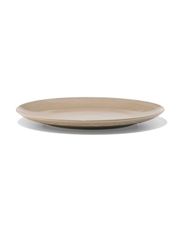 assiette plate &Oslash;26,4cm Monaco fa&iuml;ence marron clair - 9650190 - HEMA