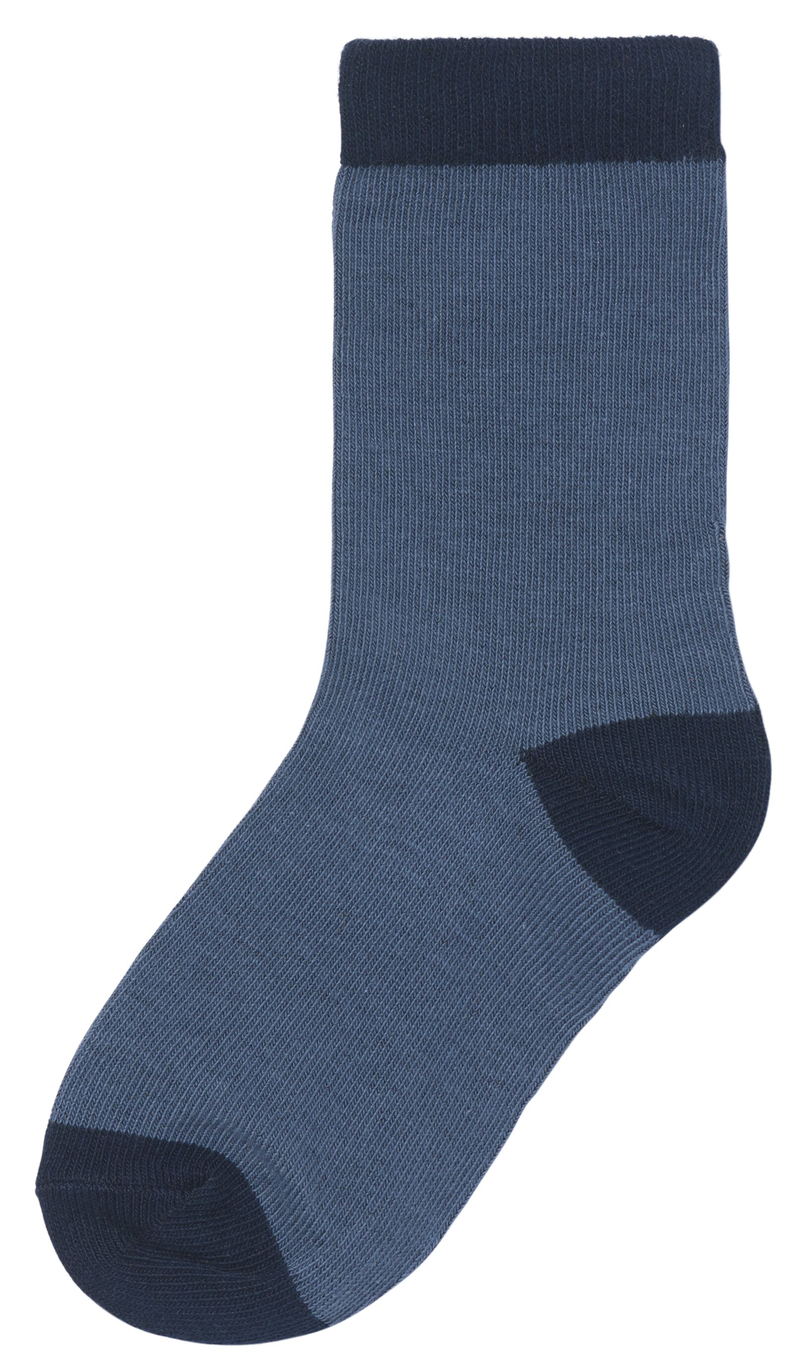 5 paires de chaussettes enfant avec coton bleu 23/26 - 4360051 - HEMA