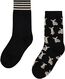 2 paires de chaussettes femme avec coton noir 39/42 - 4260317 - HEMA