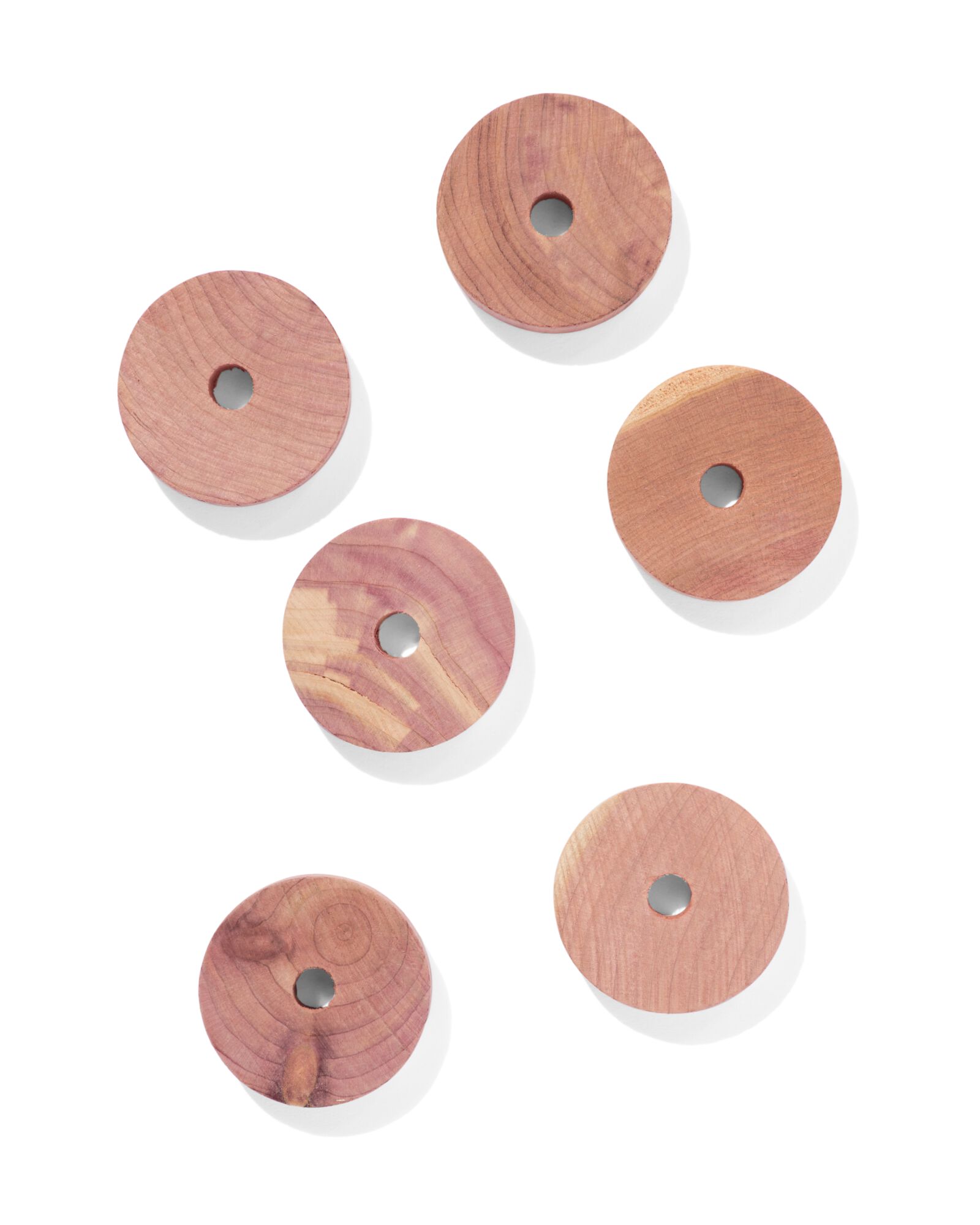6er-Pack Ringe aus nat&uuml;rlichem Zedernholz - 39800034 - HEMA