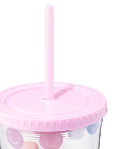 gobelet avec paille 450 ml visages - 61130102 - HEMA