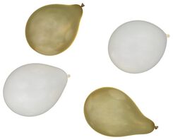20er-Pack Luftballons, 23 cm, weiß/gold - 14200525 - HEMA