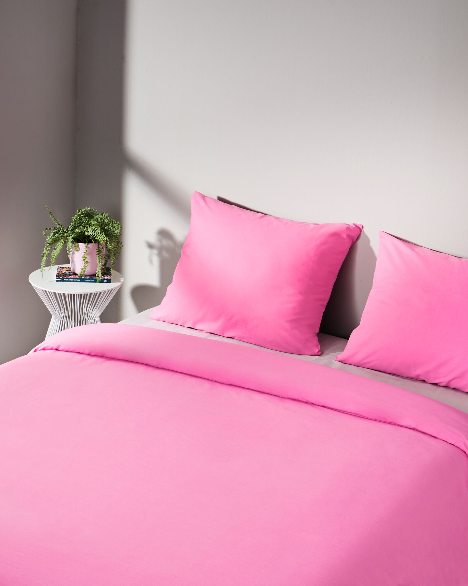 housse de couette 240x200/220cm coton doux rose vif - 5750075 - HEMA