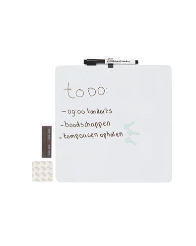 tableau blanc avec marqueur et magnets 30x30 cm blanc - 14803953 - HEMA
