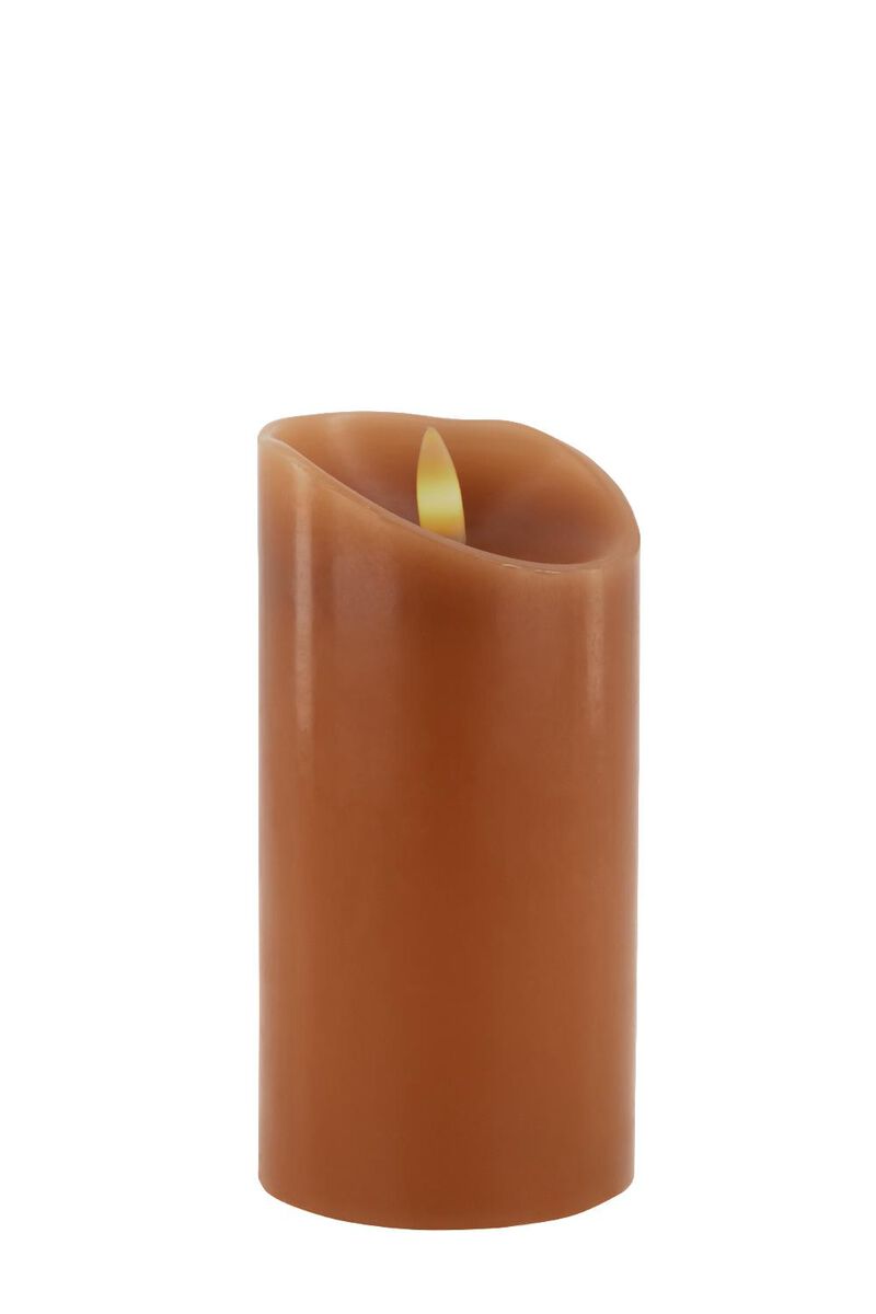 LED-Kerze aus Kerzenwachs, Ø 7.5 x 15 cm, terrakotta - 13550041 - HEMA