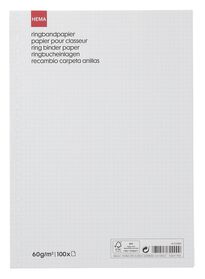 100er-Pack Ringbucheinlagen, kariert (5 x 5 mm) - 14122303 - HEMA