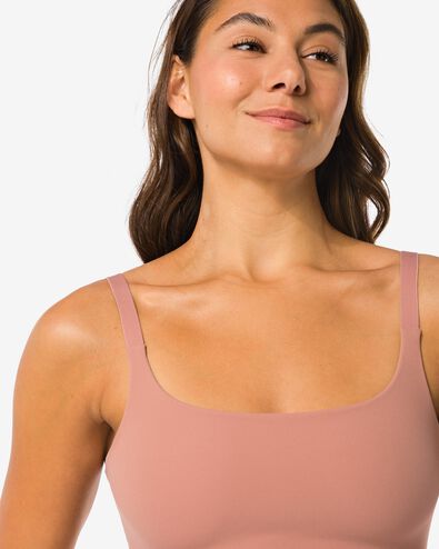 niet voorgevormde top zonder beugel - ultimate comfort lichtbruin - 21801180LIGHTBROWN - HEMA