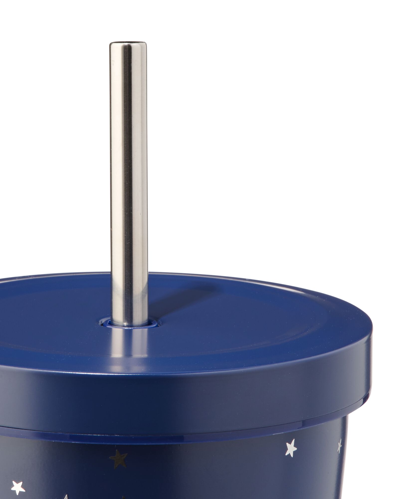 drinkbeker met rietje 500ml rvs sterren - 60100514 - HEMA