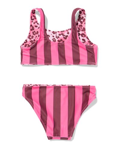 omkeerbare kinderbikini luipaard-strepen roze roze - 22260290PINK - HEMA