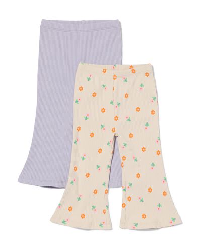 legging b&eacute;b&eacute; &eacute;vas&eacute; fleurs - lot de 2 &eacute;cru - 33078260ECRU - HEMA