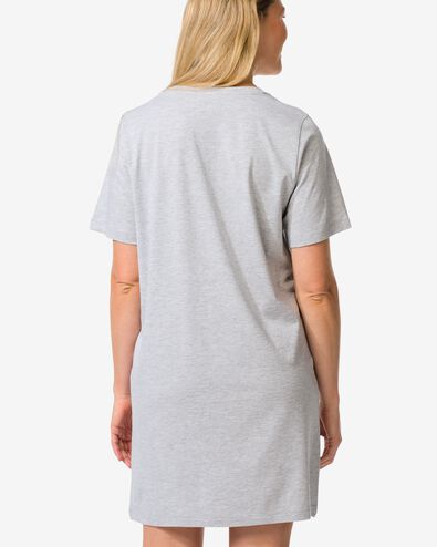 chemise de nuit femme coton Fiona gris chin&eacute; - 23400224GREYMELANGE - HEMA