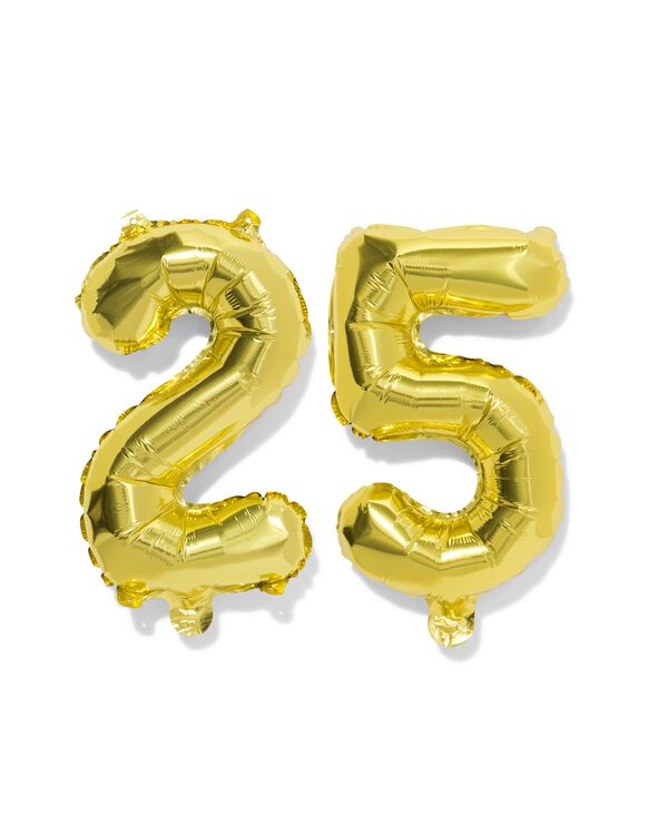 folieballon getal 25 60cm goud - 14260017 - HEMA