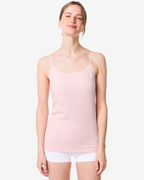 dameshemd katoen spaghettibandjes lichtroze lichtroze - 19602365LIGHTPINK - HEMA