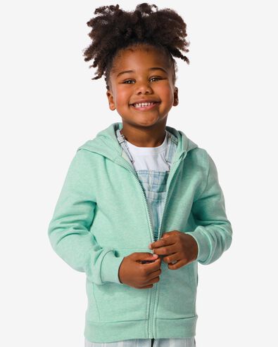Kinder-Cardigan mit Kapuze grün 98/104 - 30777757 - HEMA