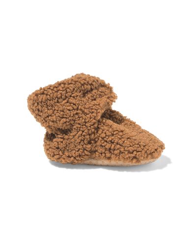 newborn sloffen teddy bruin bruin - 33200450BROWN - HEMA