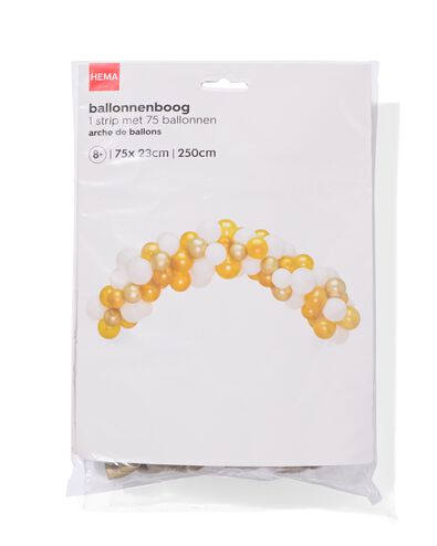 arche de ballons dor&eacute;/blanc 75x 23 cm - 14250249 - HEMA