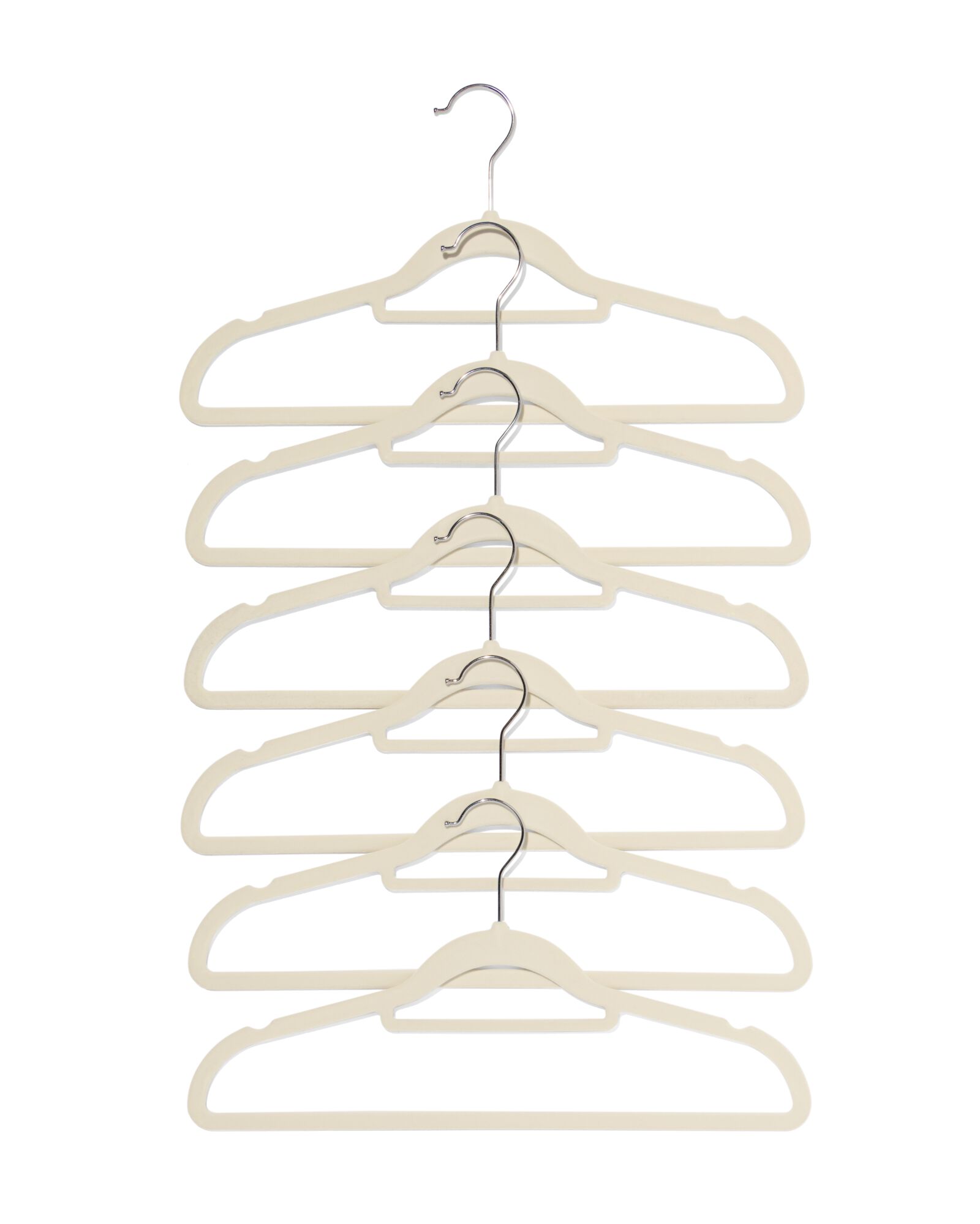6er-Pack Kleiderb&uuml;gel, Velours, wei&szlig; - 39800019 - HEMA