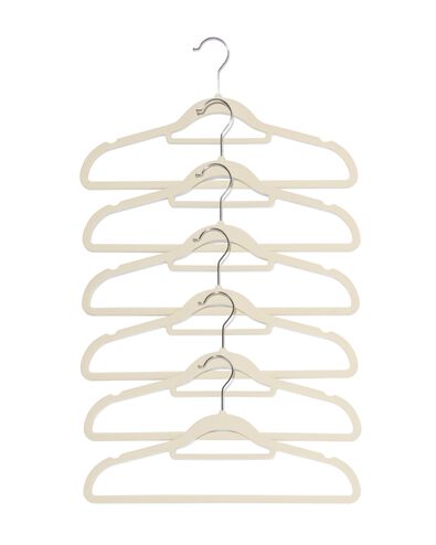6er-Pack Kleiderb&uuml;gel, Velours, wei&szlig; - 39800019 - HEMA