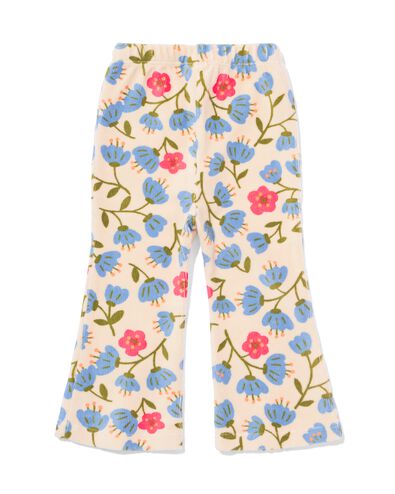 babylegging flared rib velours bloemen ecru ecru - 33066070ECRU - HEMA