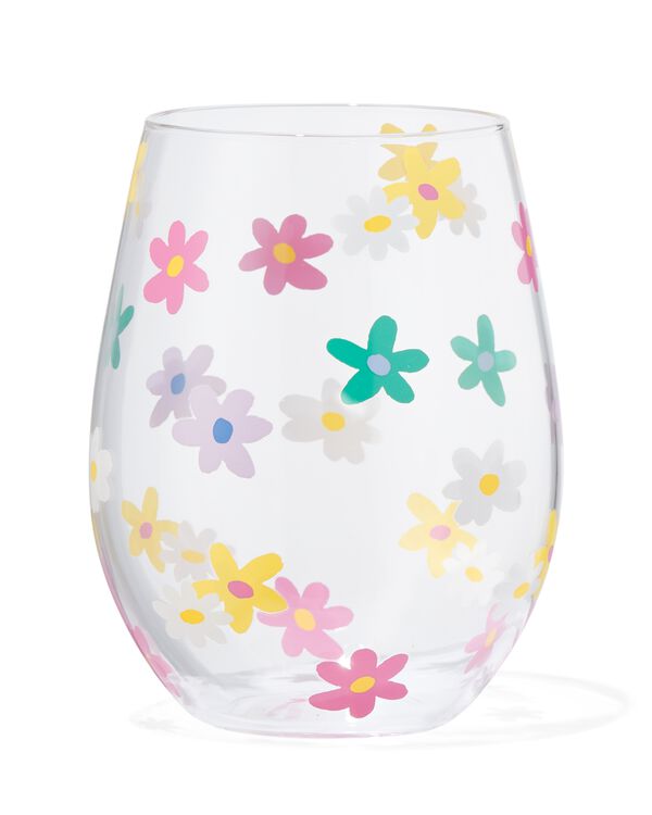 verre 550ml fleurs - 61110061 - HEMA