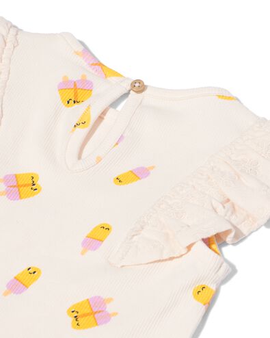 baby T-shirt rib ijsjes ecru ecru - 33000280ECRU - HEMA