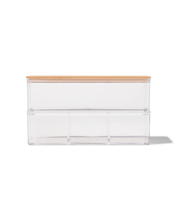 double organiseur transparent avec couvercle 9x12.5x12.9 - 80330011 - HEMA