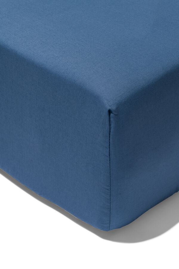 drap-housse boxspring 180x220 coton doux bleu - 5120100 - HEMA