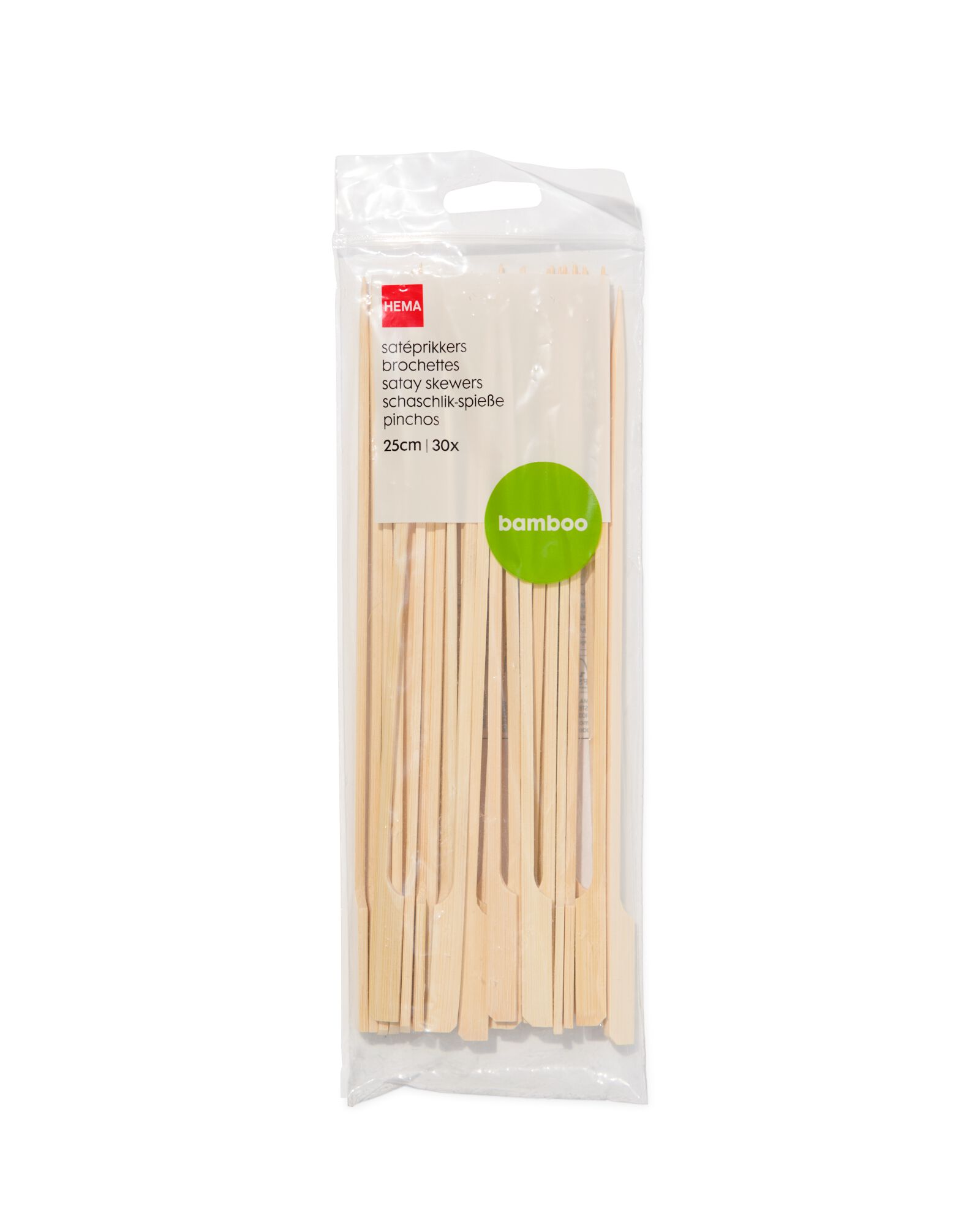 30 piques &agrave; brochettes en bambou 25 cm - 80830096 - HEMA