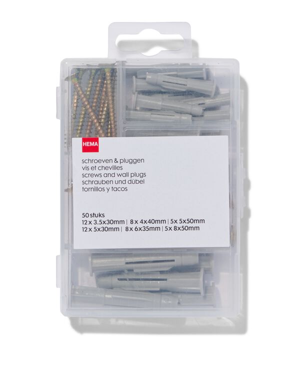 vis et chevilles 11,5 x 8 cm - 50 pi&egrave;ces - 81040107 - HEMA