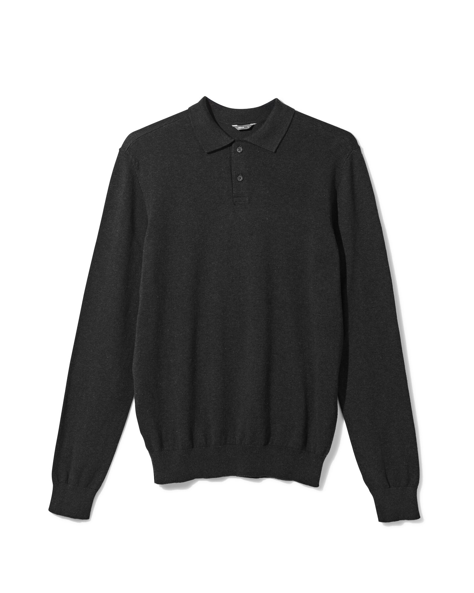 heren polo gebreid donkergrijs donkergrijs - 2116904DARKGREY - HEMA