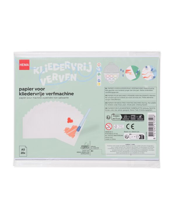 speciaal papier voor kliedervrije verfmachine - 20 stuks - 15900160 - HEMA