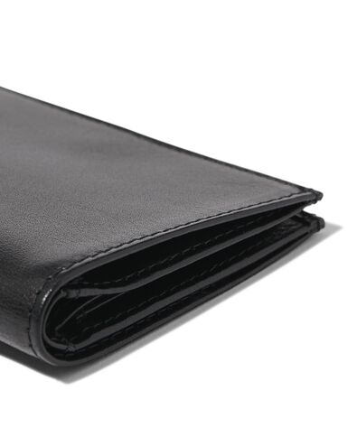 billfold portemonnee hoog leer zwart - 18150058 - HEMA