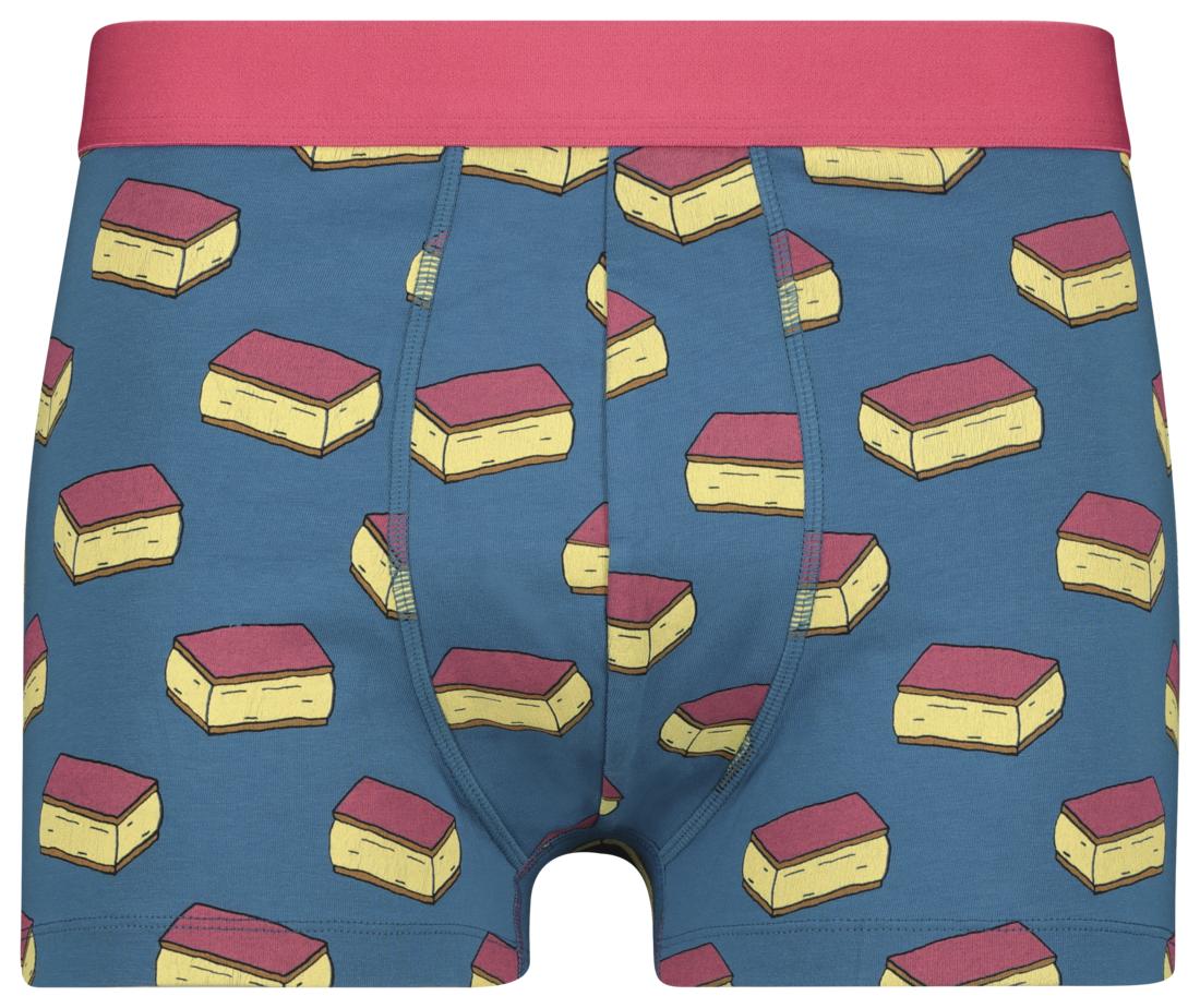 boxer homme modèle court coton stretch tompouce bleu - HEMA