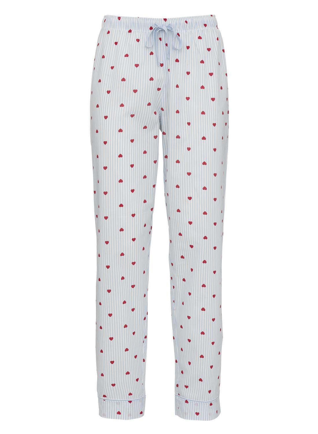 women's pyjama bottoms cotton light blue - HEMA