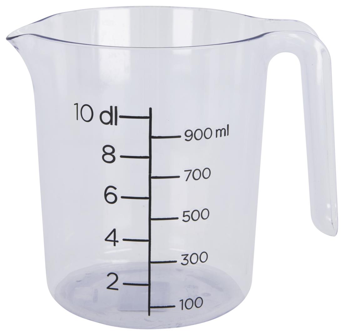 gobelet gradue 1l plastique transparent hema