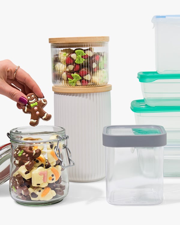 voedselopbergers en voorraadpotten